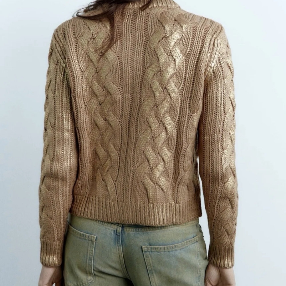 ❌️SOLD❌️FOIL KNIT CARDIGAN SIZE M - Picture 7 of 12